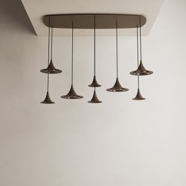 6700 - Lampe suspendue Arezzo ovale danois - 8 lumières