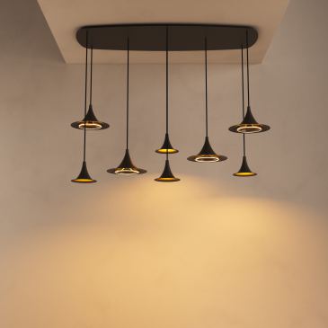 6700 - Lampe suspendue Arezzo ovale danois - 8 lumières