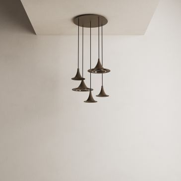 6720 - Lampe suspendue Arezzo ronde Ø50cm - 5 lumières