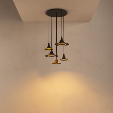6720 - Lampe suspendue Arezzo ronde Ø50cm - 5 lumières