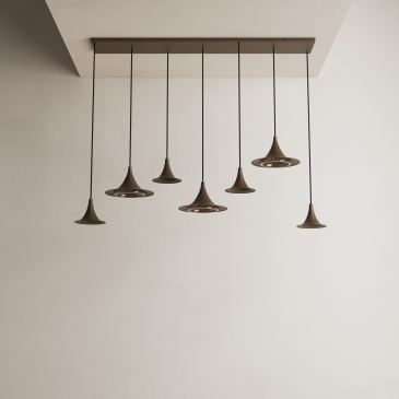 6730 - Lampe suspendue Arezzo droite 145cm - 7 lumières