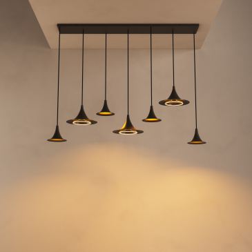 6730 - Lampe suspendue Arezzo droite 145cm - 7 lumières